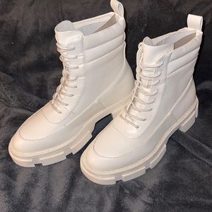White Combat Boots